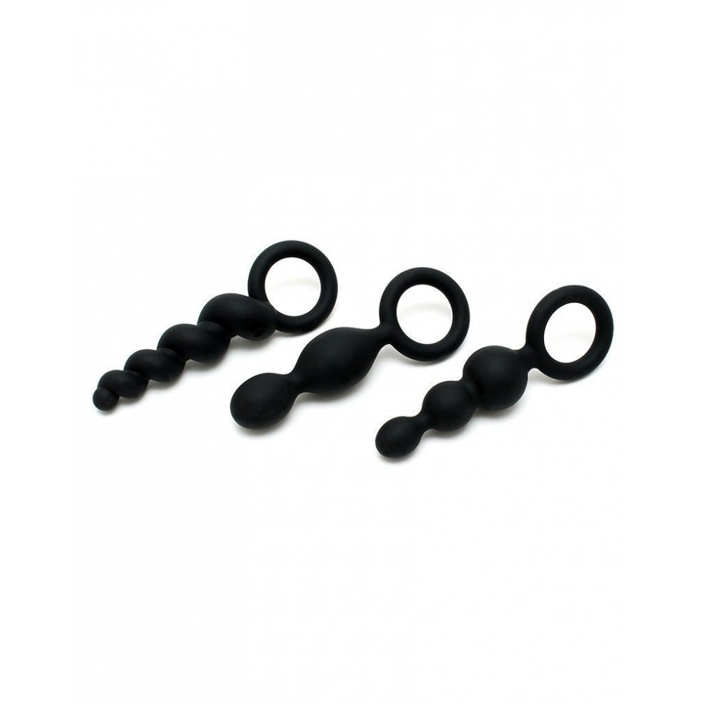 Секс игрушки - Набор анальных игрушек Satisfyer Plugs black (set of 3) - Booty Call (мятая упаковка!!!) 2