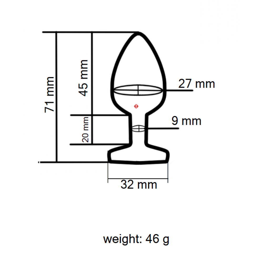 Анальные игрушки без вибрации - Анальная пробка с кристаллом EGZO - Rose Gold Heart Plug Black size S 2