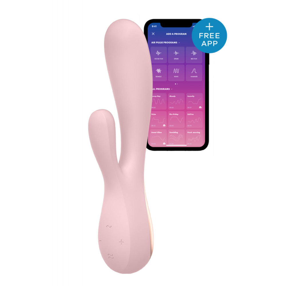 Двойной вибратор - T360124 Вибромассажер кролик SATISFYER MONOFLEX PINK