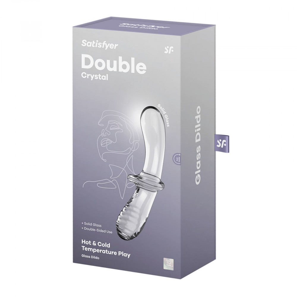 Секс іграшки - Дилдо Satisfyer Double Crystal (Transparent) (м'яте паковання!!!) 5
