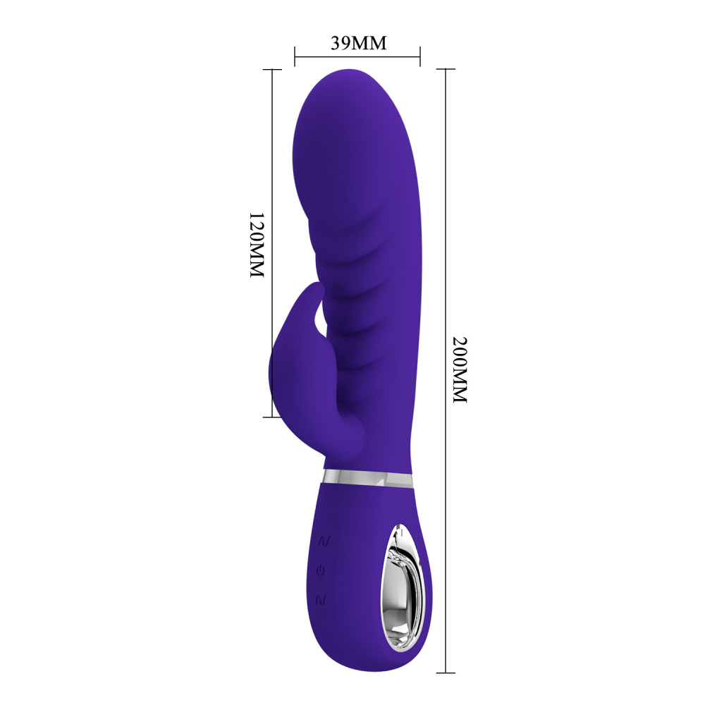  - УЦІНКА - Ребристий вібратор Pretty Love - Prescott Purple, DIS-BI-014635-3 8