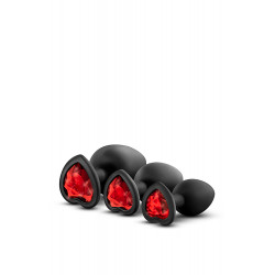 Набор анальных пробок LUXE BLING PLUGS TRAINING KIT RED GEMS