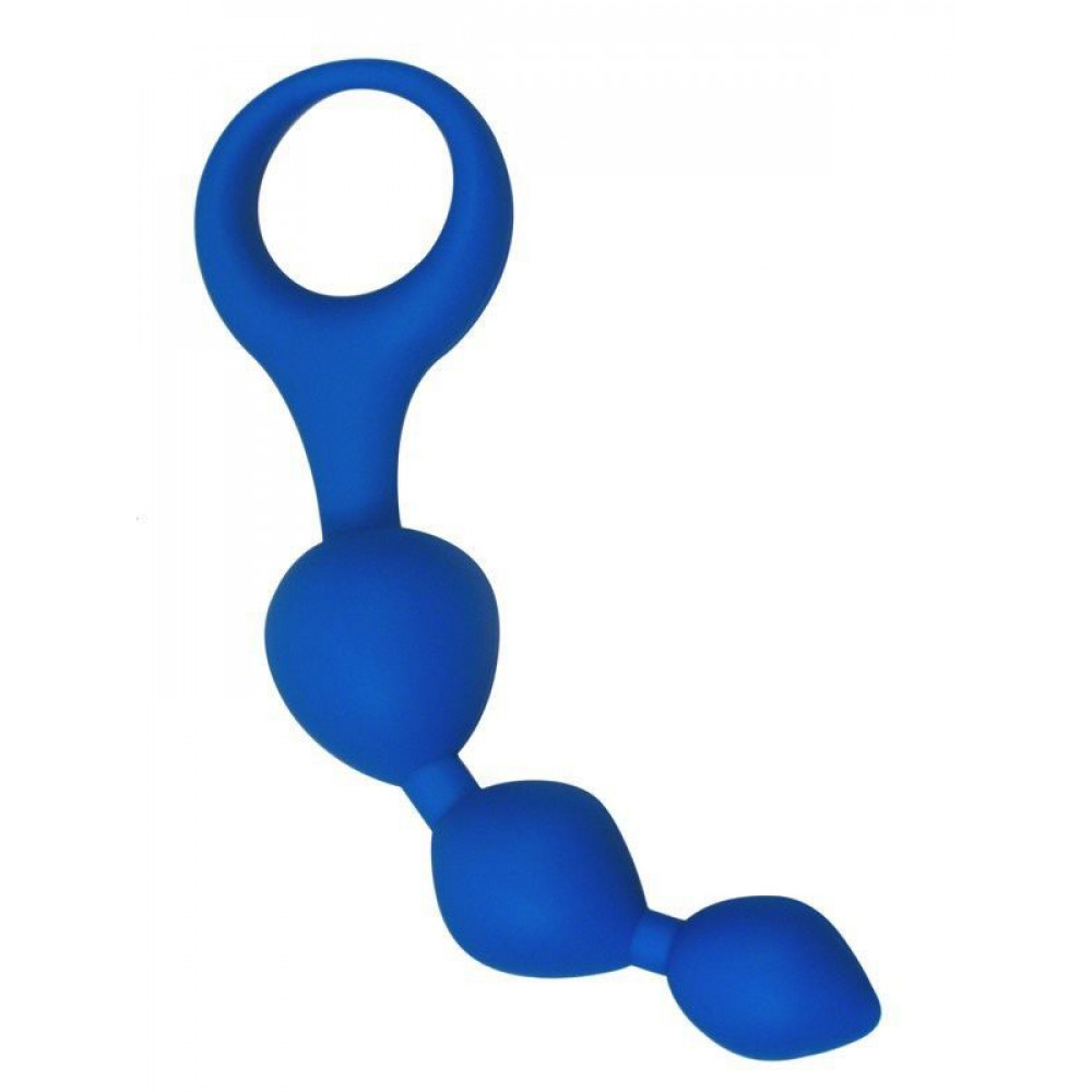 Анальные бусы и цепочки - Анальные шарики Alive Triball Blue, силикон, макс. диаметр 2см