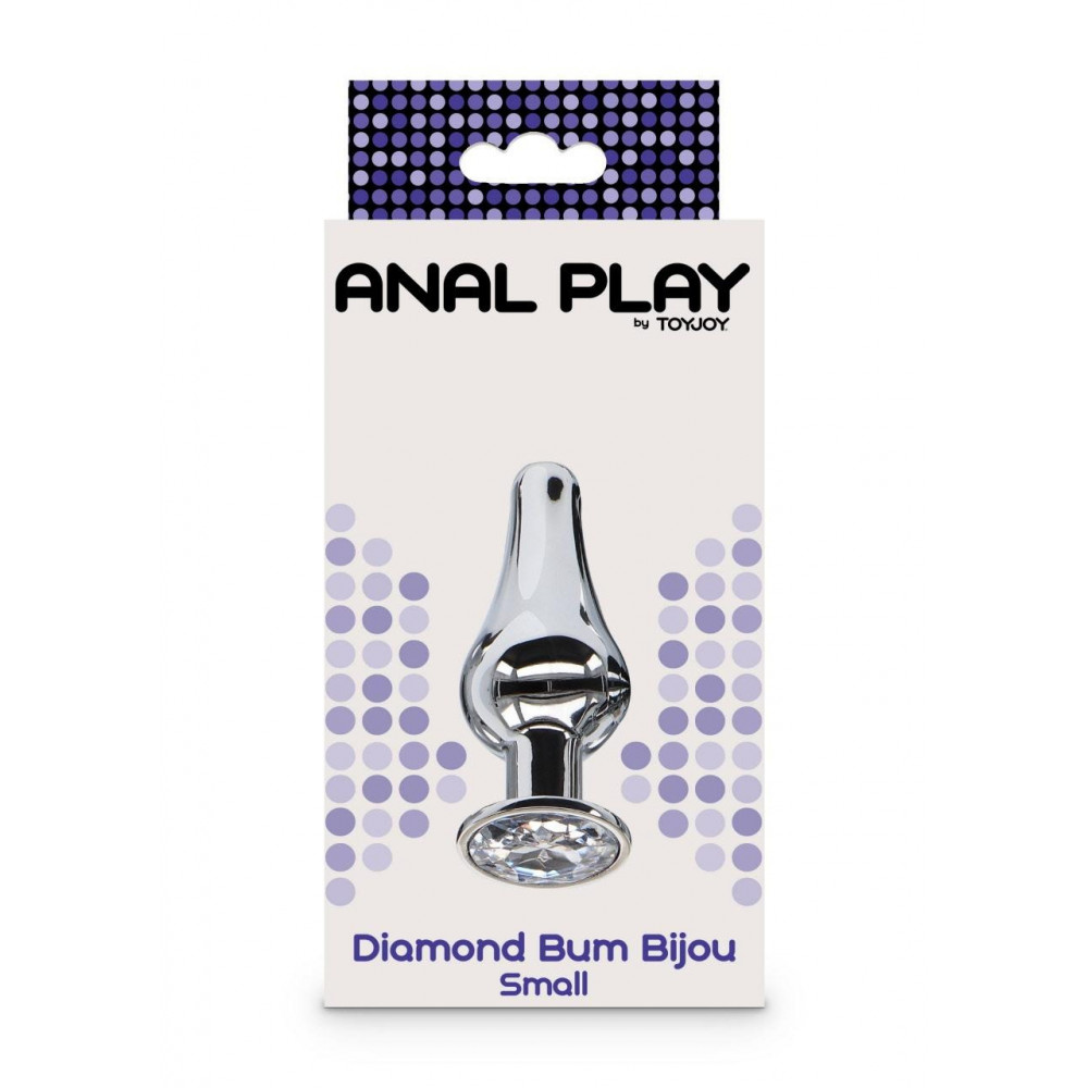  - Анальна пробка із кристалом Toy Joy Diamond Bum Bijou, сріблястий, Small 4