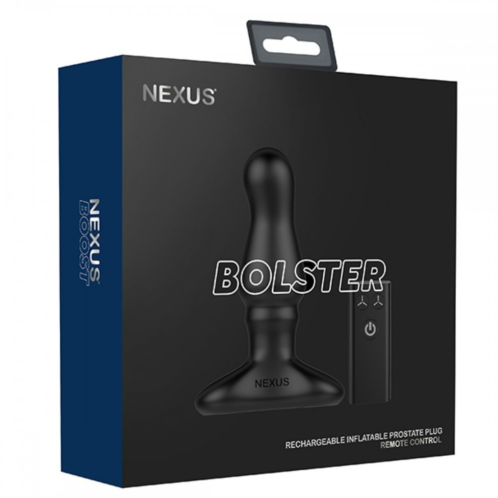 Секс игрушки - Анальная пробка с вибрацией и накачкой Bolster Nexus, силиконовая, черная, 12 х 4 см 1