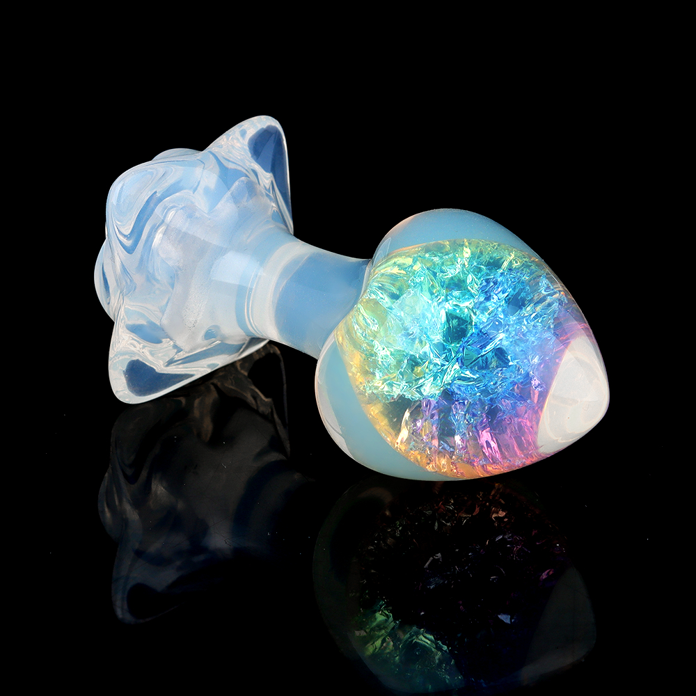 Анальные игрушки без вибрации - Анальная пробка сердечко UNIVIBE, силиконовая с камнем, зелёная, 7.8 х 2.8 см 6