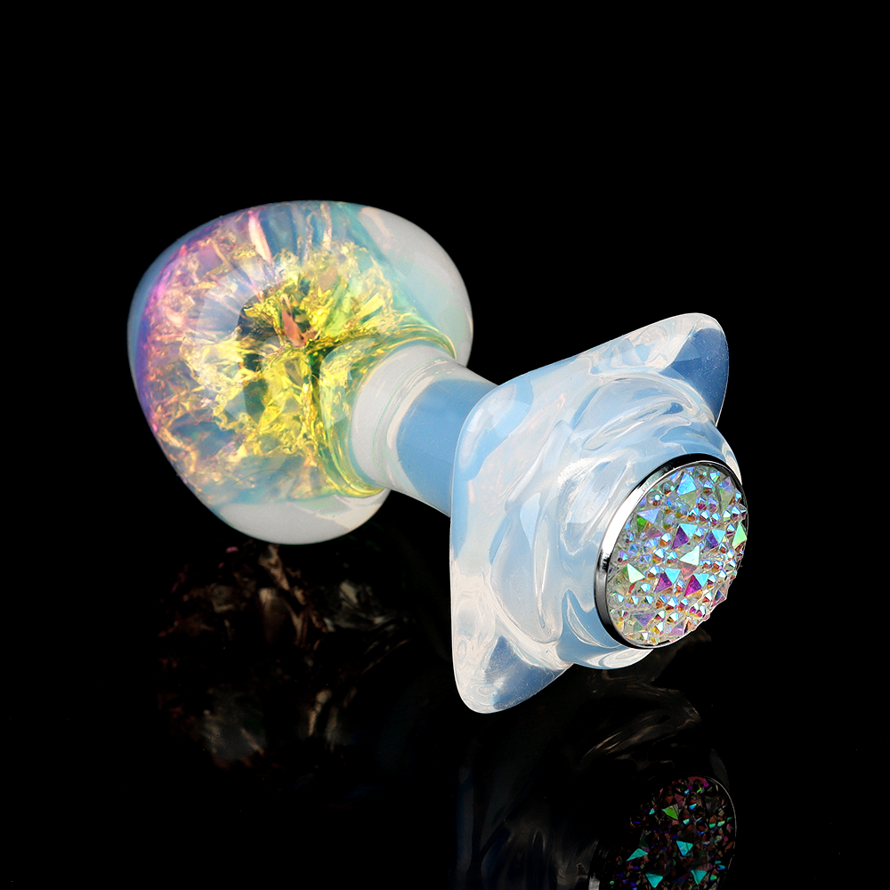 Анальные игрушки без вибрации - Анальная пробка сердечко UNIVIBE, силиконовая с камнем, зелёная, 7.8 х 2.8 см 2