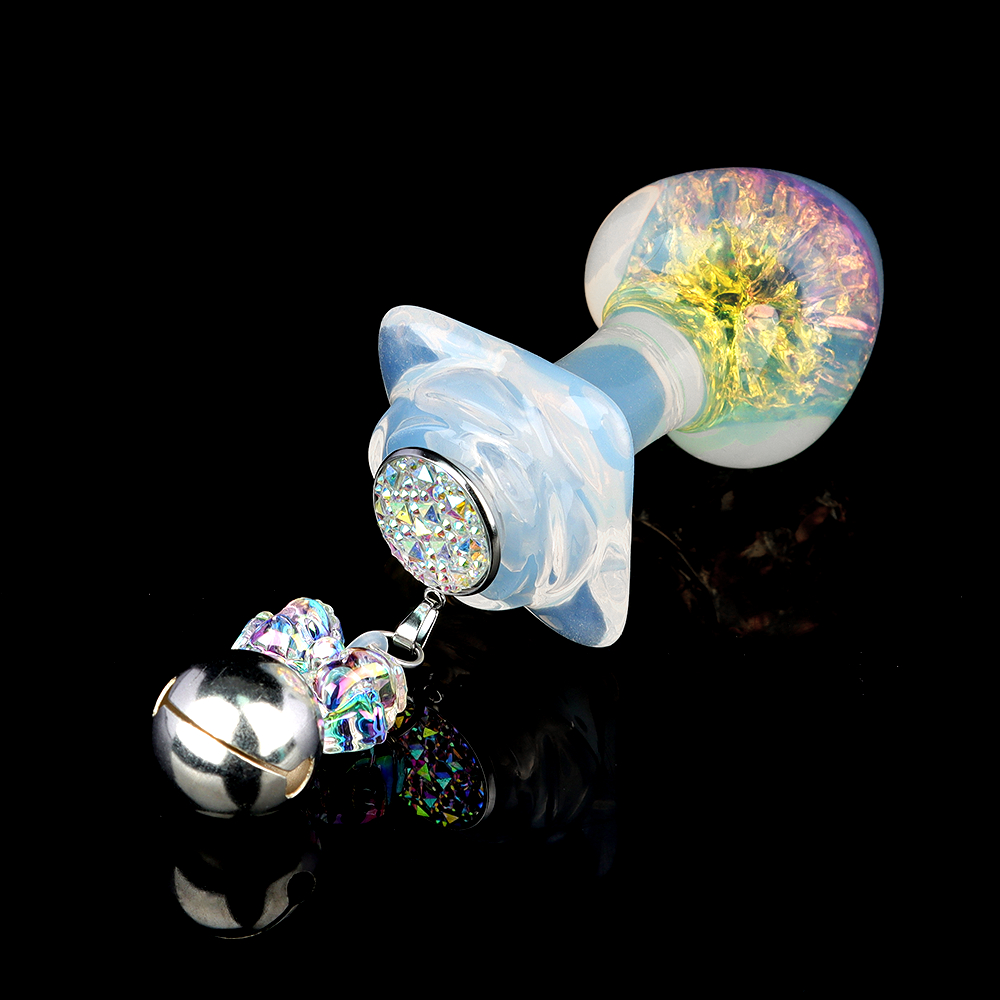 Анальные игрушки без вибрации - Анальная пробка сердечко UNIVIBE, силиконовая с камнем, зелёная, 7.8 х 2.8 см 9