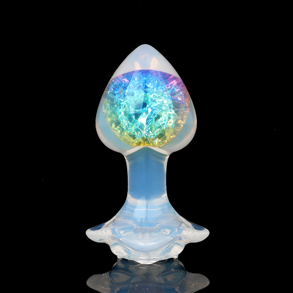 Анальные игрушки без вибрации - Анальная пробка сердечко UNIVIBE, силиконовая с камнем, зелёная, 7.8 х 2.8 см 4