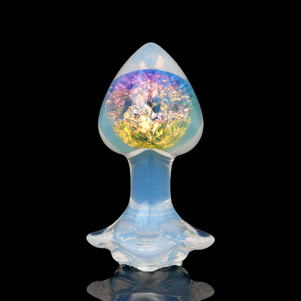 Анальные игрушки без вибрации - Анальная пробка сердечко UNIVIBE, силиконовая с камнем, зелёная, 7.8 х 2.8 см 1