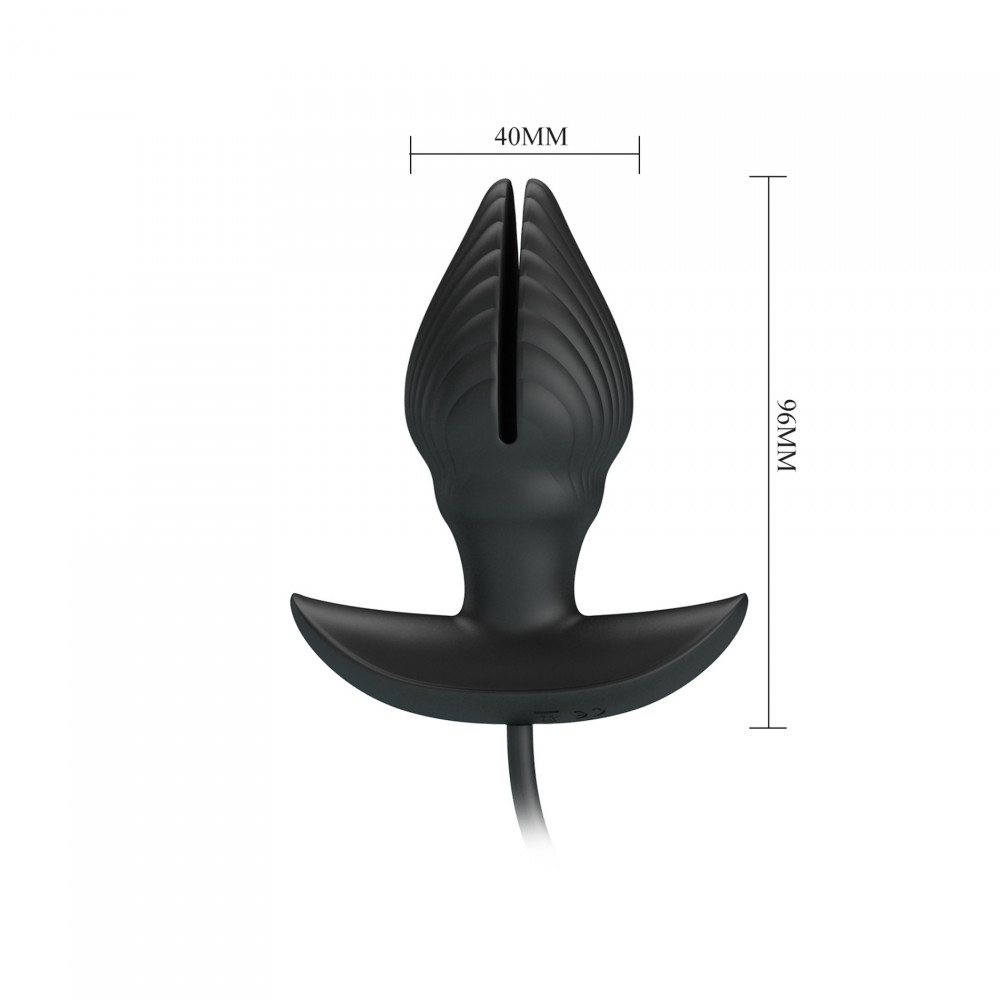 Анальные игрушки с вибрацией - Анальная вибропробка с накачкой Pretty Love Manson «Ракушка», черная, 9.6 х 4 см 6