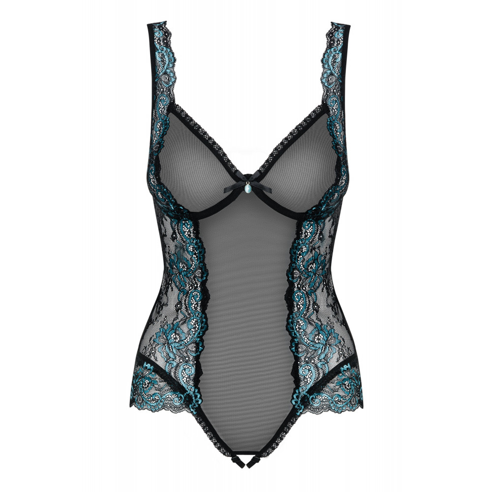  - Боди в сеточку Obsessive AMANTA с бирюзовой вышивкой, L/XL 5