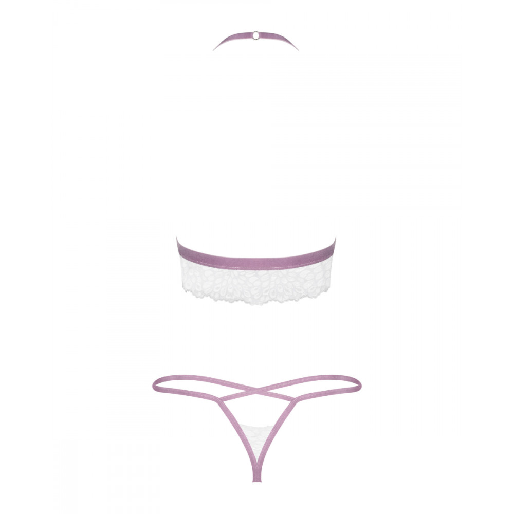 Разное - Эротичный комплект кружевной Obsessive Lilyanne 2-pcs set white S/M 5