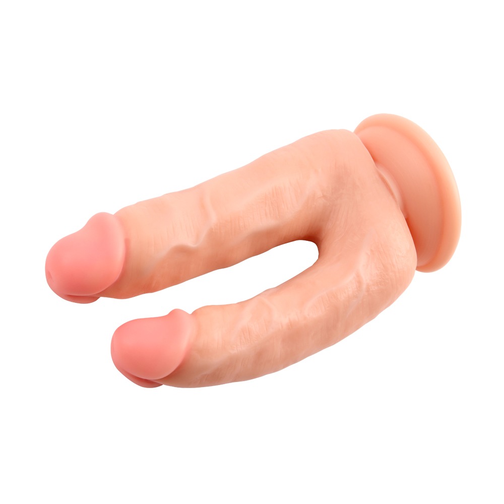  - Фалоімітатор подвійний на присосці Chisa Ballsy Super Cock реалістичний, бежевий 4