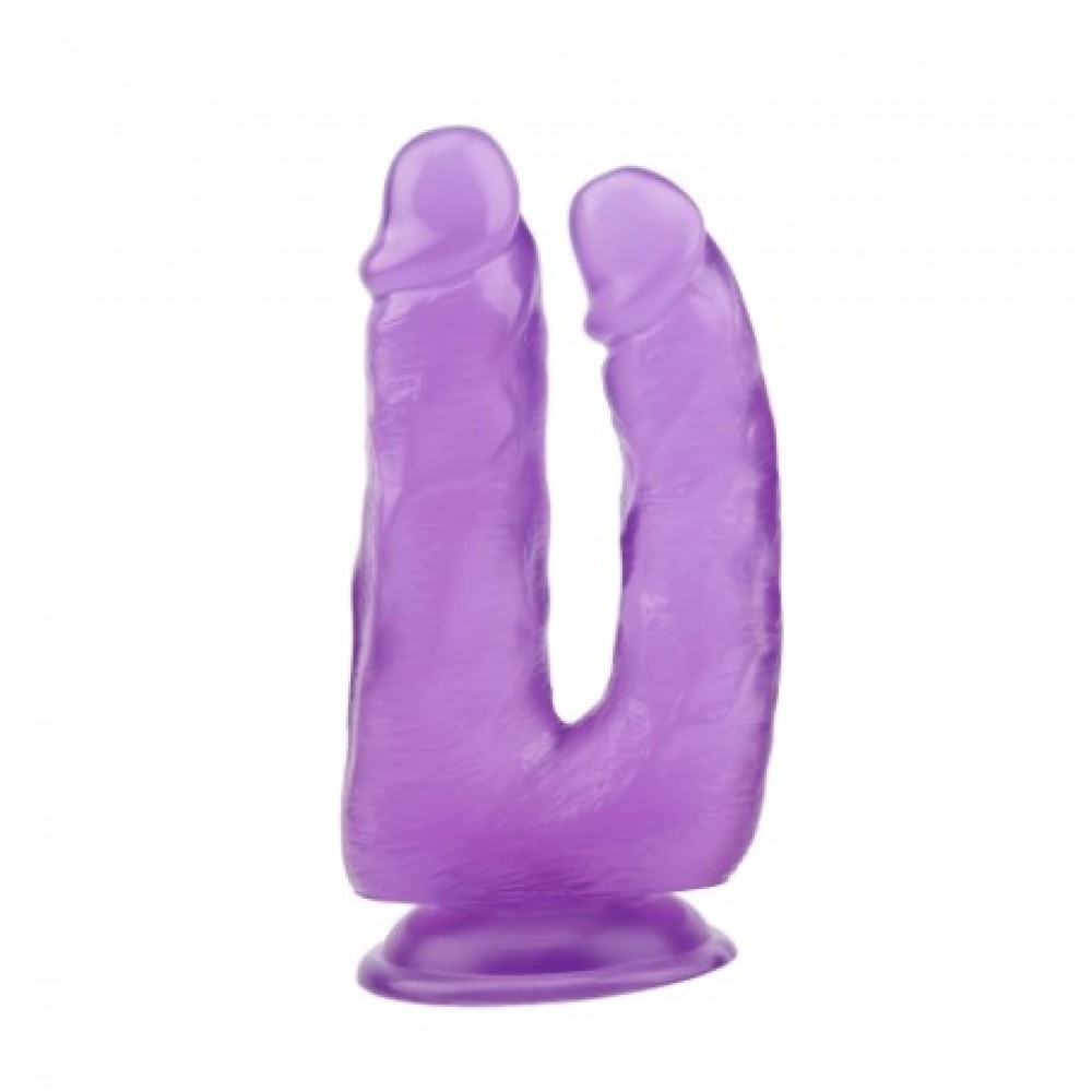 Секс игрушки - Фаллоимитатор двойной на присоске фиолетовый Chisa Hi-Rubber 7.9 3