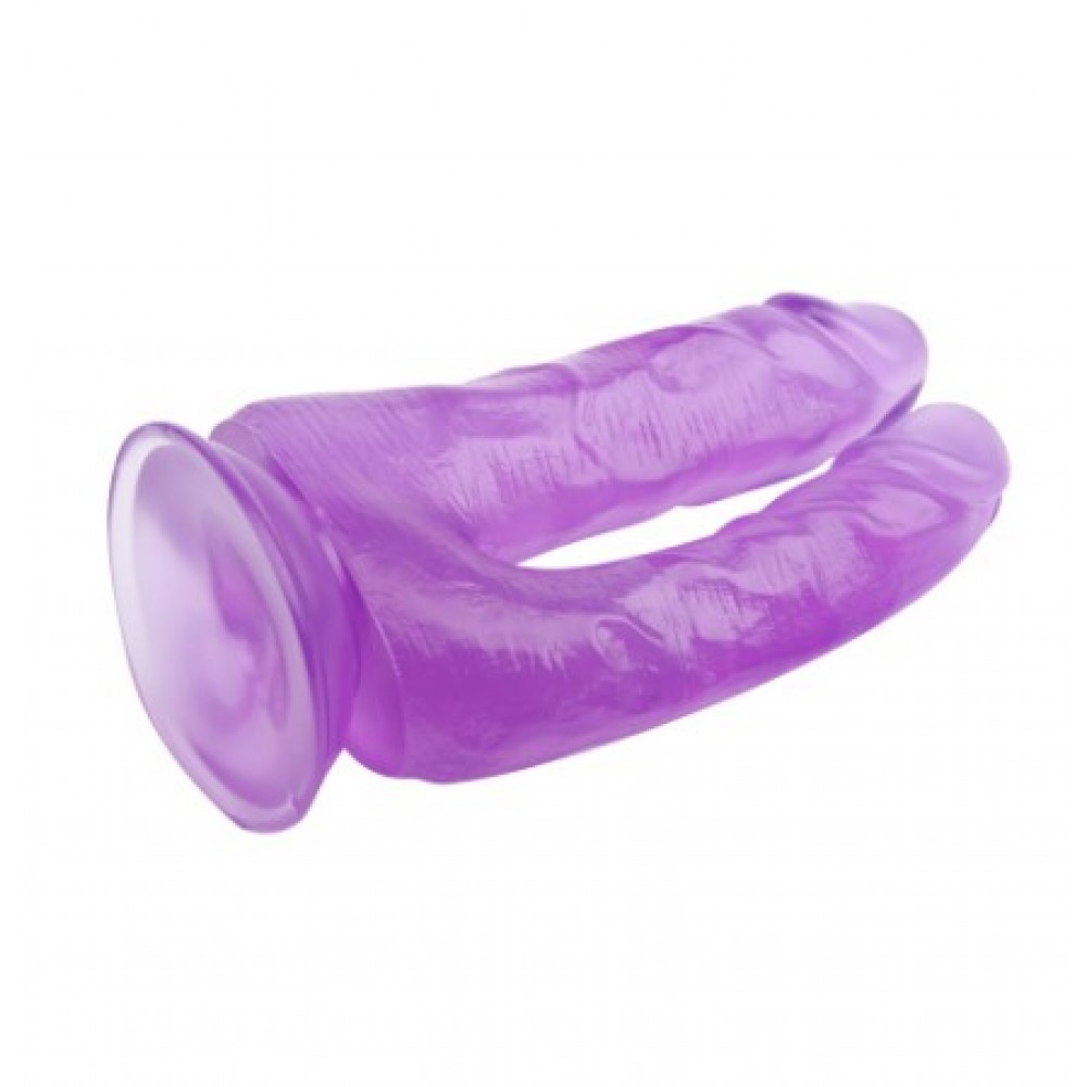 Секс игрушки - Фаллоимитатор двойной на присоске фиолетовый Chisa Hi-Rubber 7.9 2