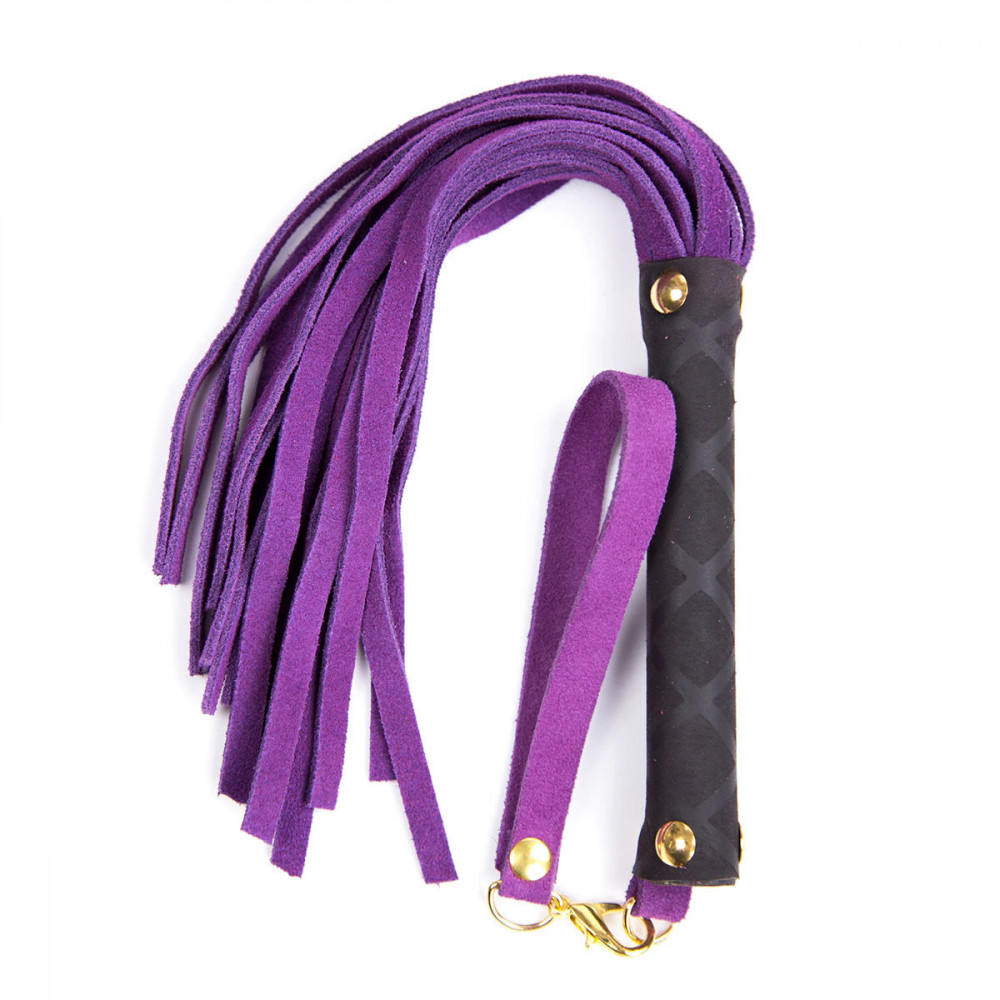 БДСМ игрушки - Флоггер DS Fetish Leather flogger S purple