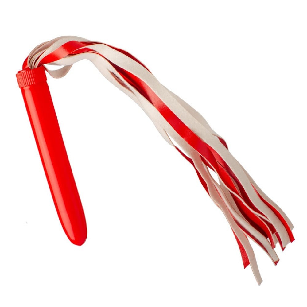 Разное - Флоггер (плетка) с пластиковой рукояткой, красная