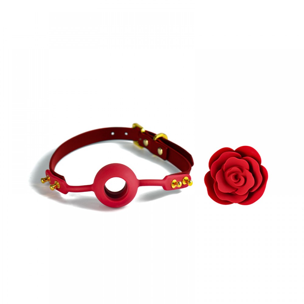 Кляп - Кляп в форме Розы красный Rose Ball Gag UPKO 6