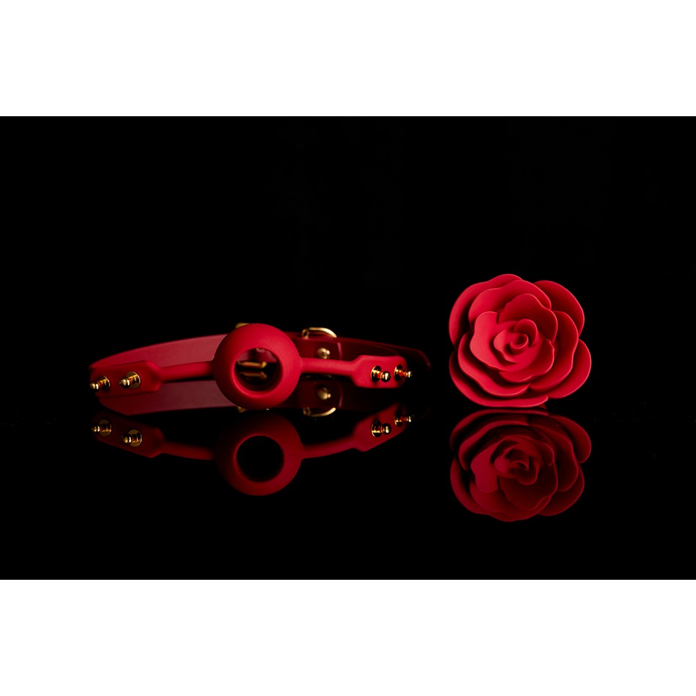 Кляп - Кляп в форме Розы красный Rose Ball Gag UPKO 3