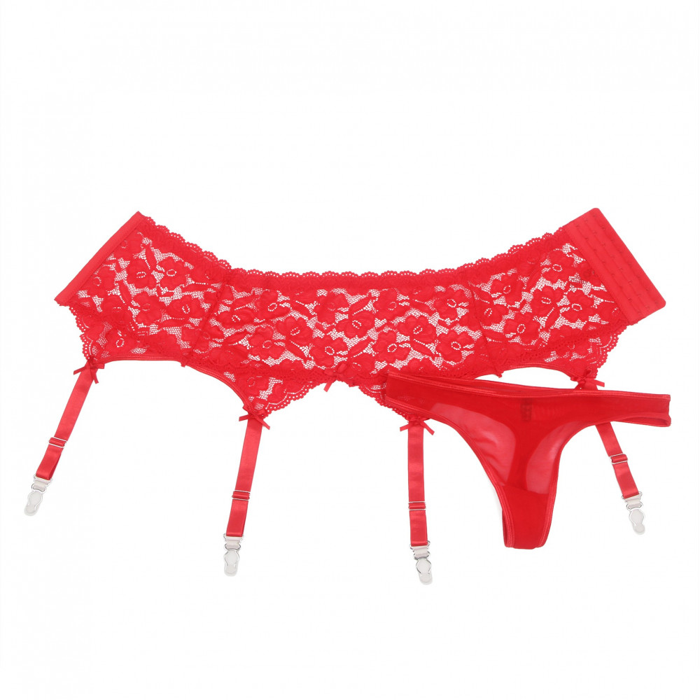 Різне - Комплект трусики з поясом для панчіх StarNight, червоний, XS-S 3