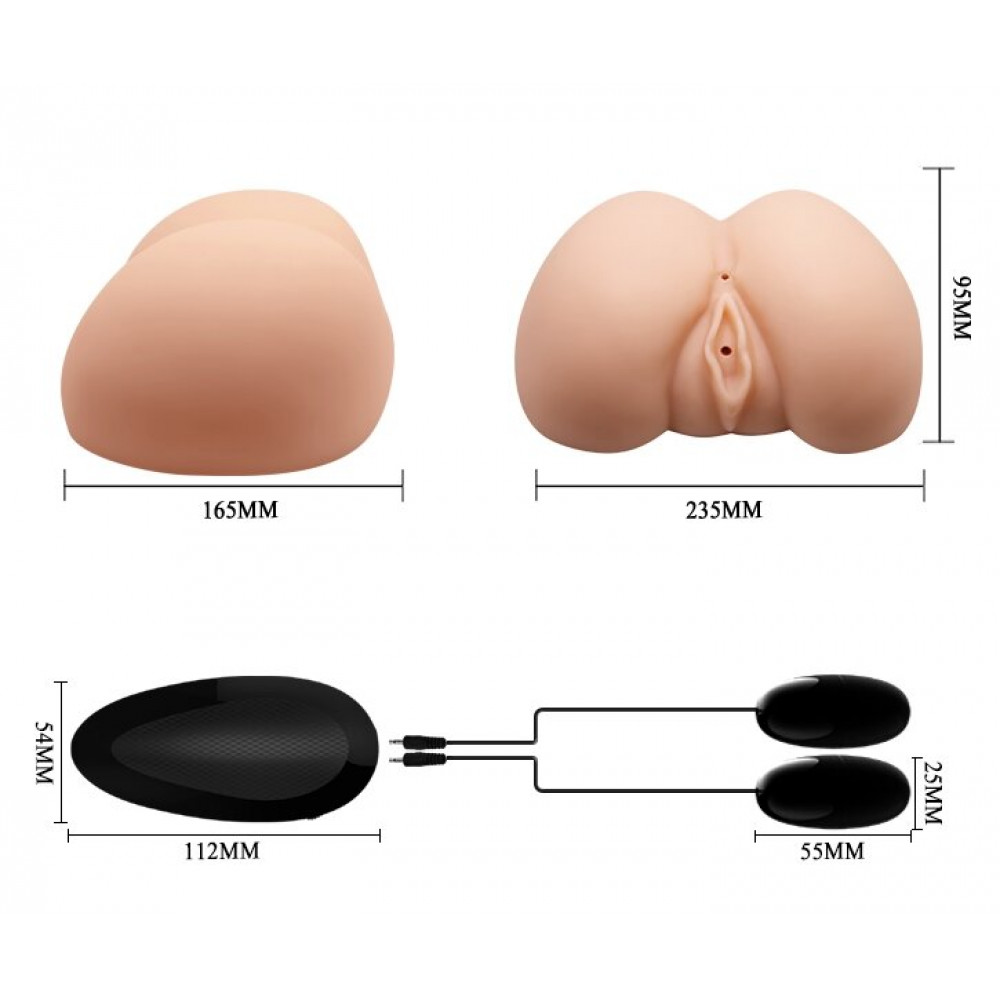 Мастурбаторы вагины - Мастурбатор вагина и анус с двойной вибрацией CRAZY BULL - Judy Vibrating, BM-009095Z-1 5