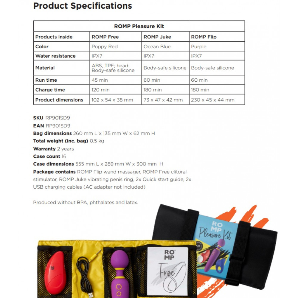 Різне - Набір секс-іграшок для пари Romp Pleasure, 3 іграшки 9