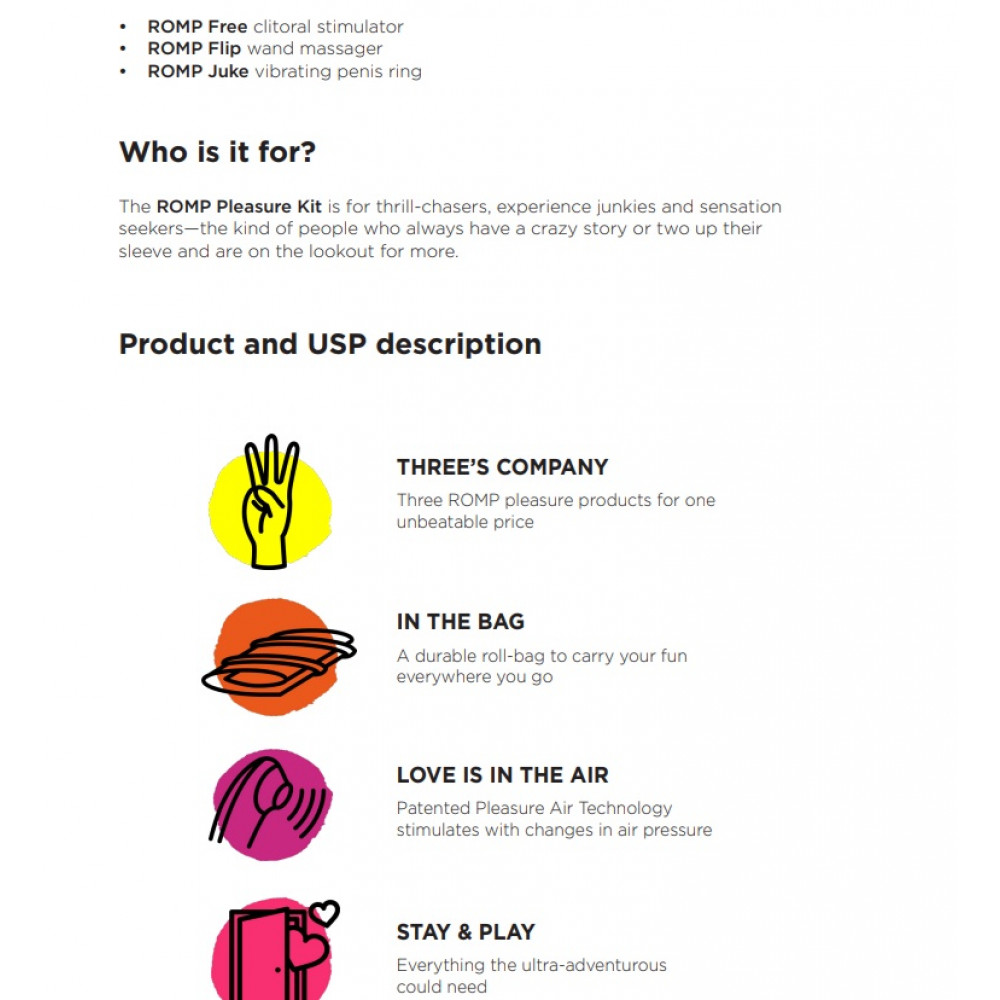 Різне - Набір секс-іграшок для пари Romp Pleasure, 3 іграшки 1