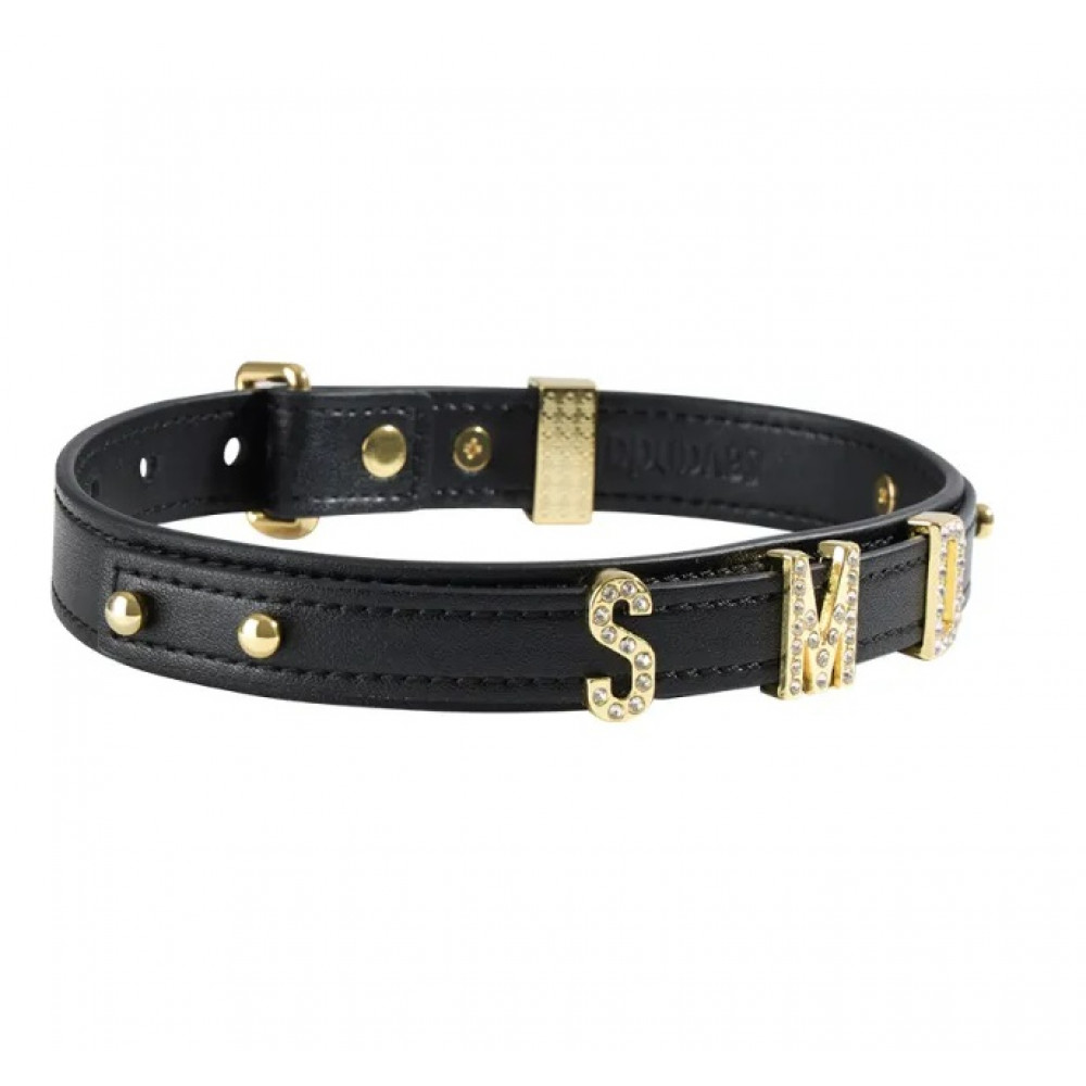  - Нашийник з написом SMD, шкіра Lockink