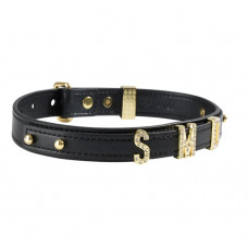 Нашийник з написом SMD, шкіра Lockink