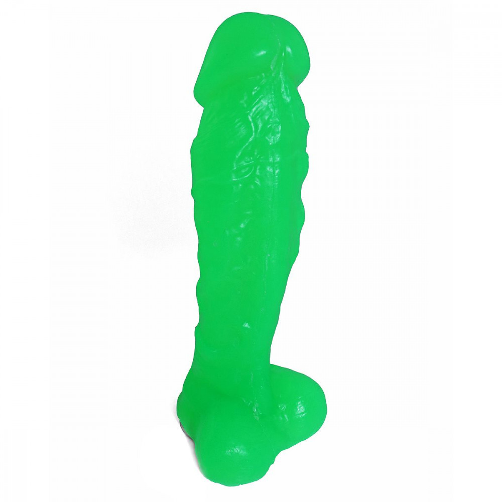 Секс приколы - Крафтовое мыло-член с присоской Чистый Кайф Green size XL