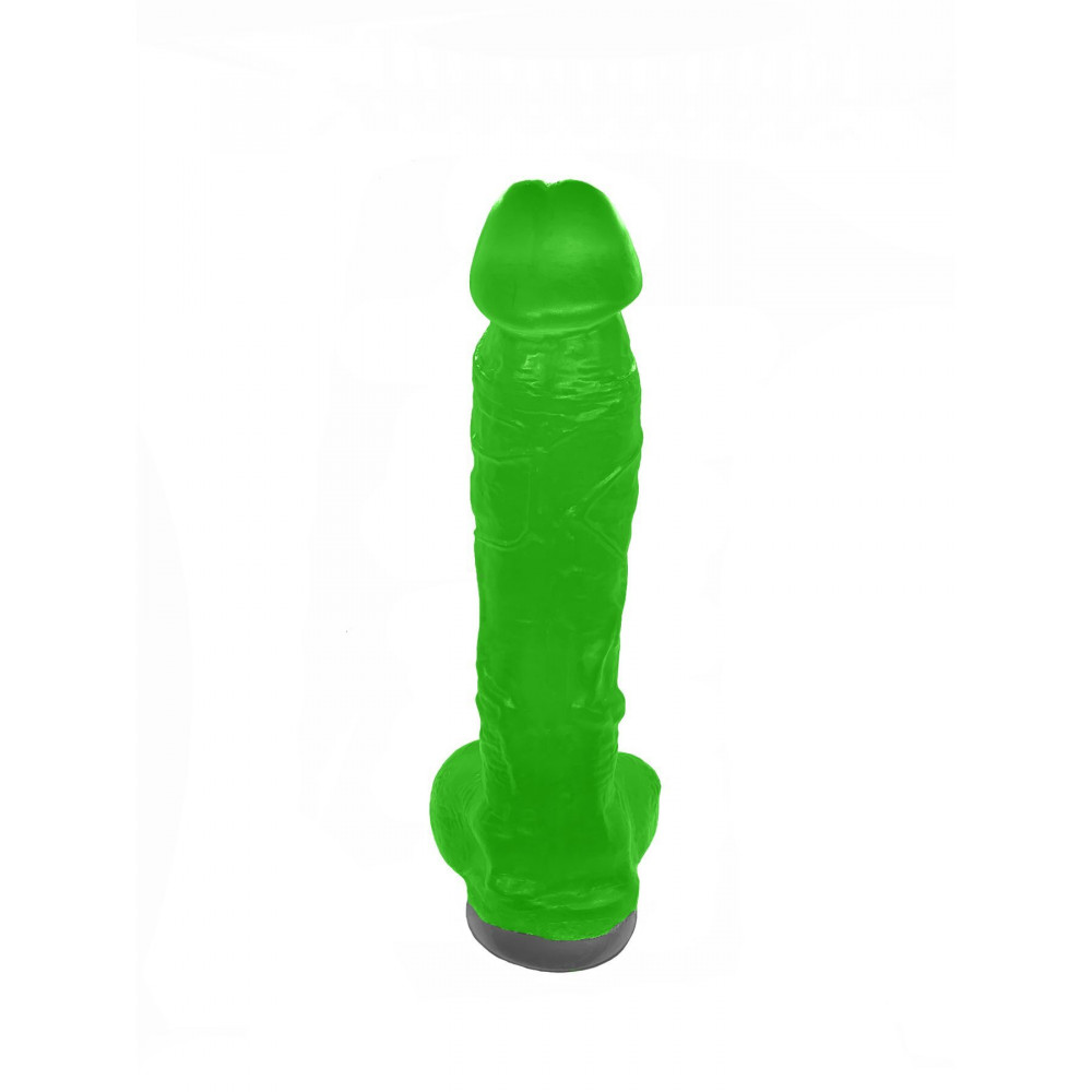 Секс приколы, Секс-игры, Подарки, Интимные украшения - Крафтовое мыло-член с присоской Чистый Кайф Green size XL, натуральное 3