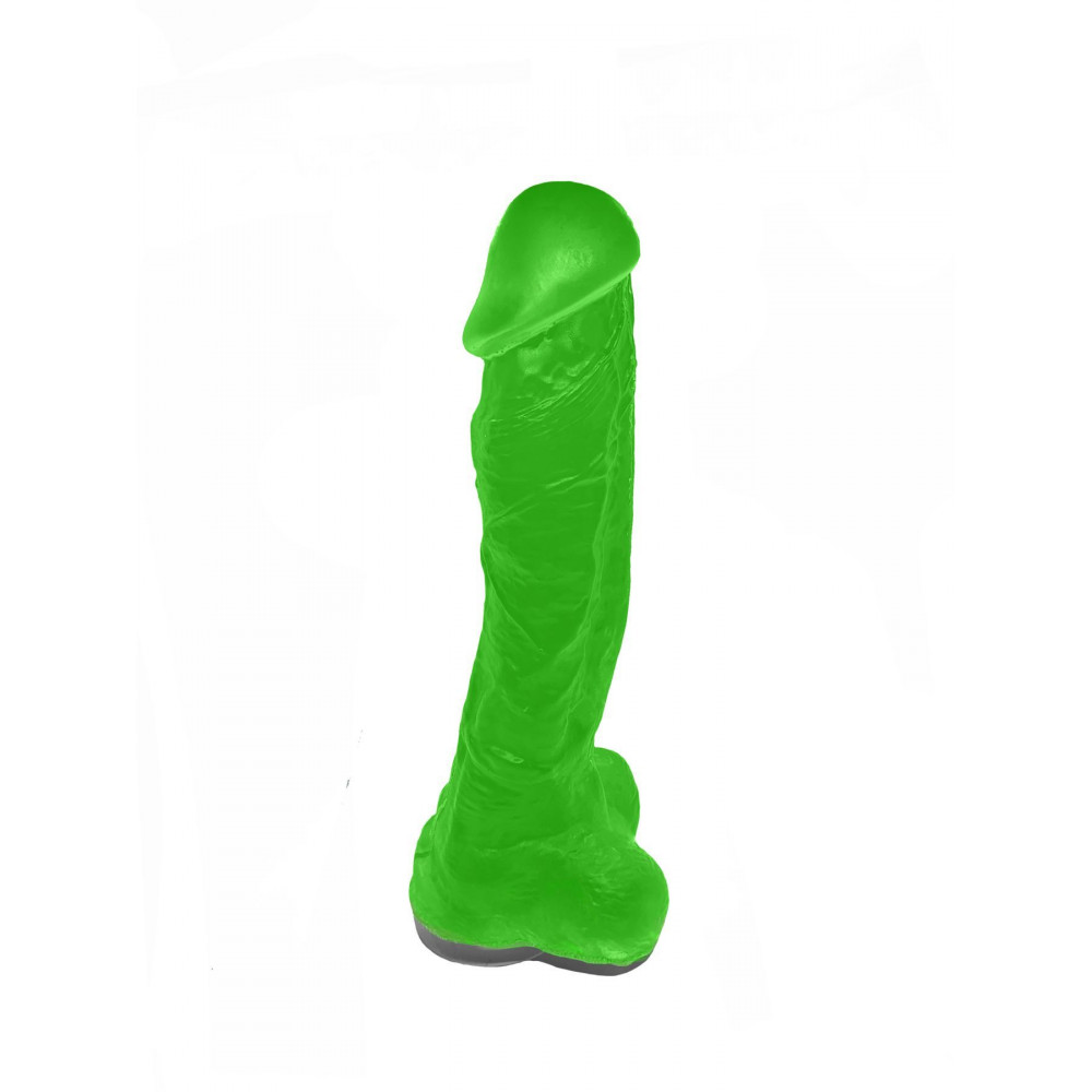 Секс приколы, Секс-игры, Подарки, Интимные украшения - Крафтовое мыло-член с присоской Чистый Кайф Green size XL, натуральное