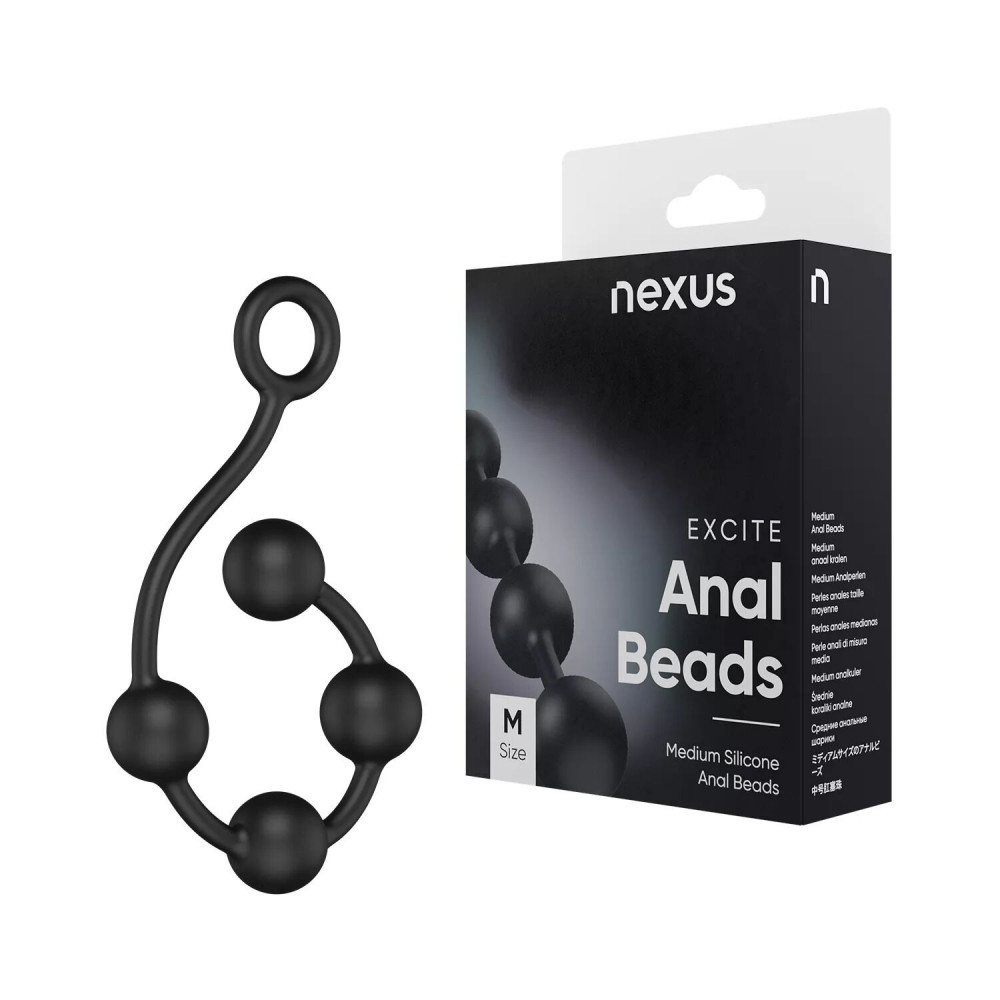 Анальні іграшки без вібрації - Анальні кульки Nexus Excite Medium Anal Beads, силікон, макс. діаметр 2,5 см 6