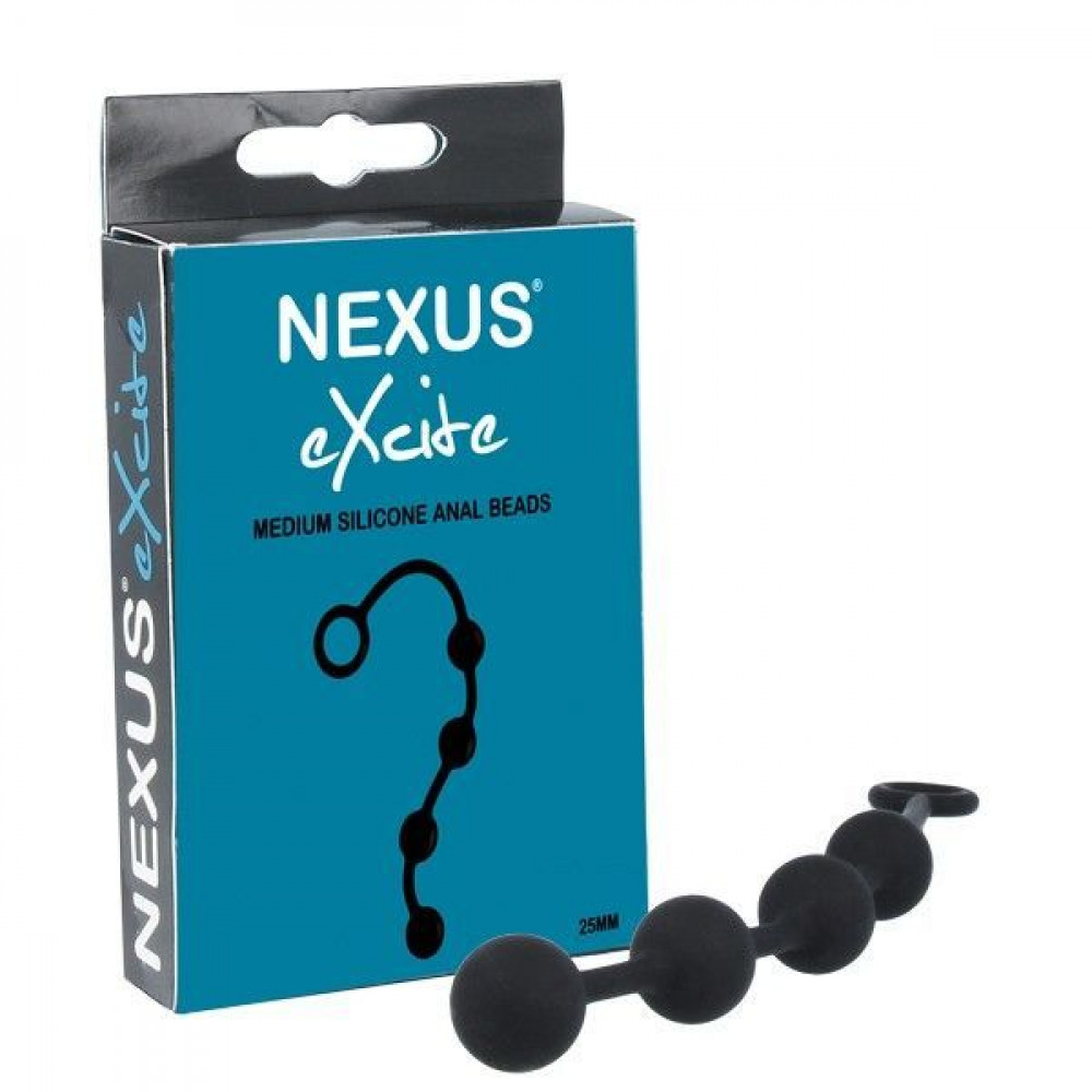 Анальные бусы и цепочки - Анальные шарики Nexus Excite Medium Anal Beads, силикон, макс. диаметр 2,5см