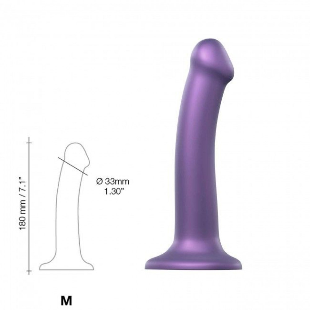 Страпон - Насадка для страпона Strap-On-Me Mono Density Dildo Violet M (мятая упаковка) 3