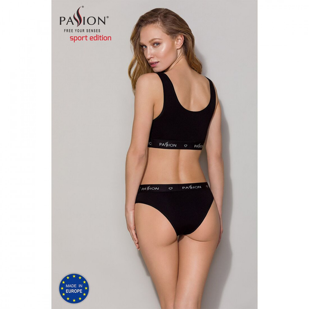 Эротические комплекты - Трусики-слипы из хлопка с эластаном Passion PS004 PANTIES black, size L 1