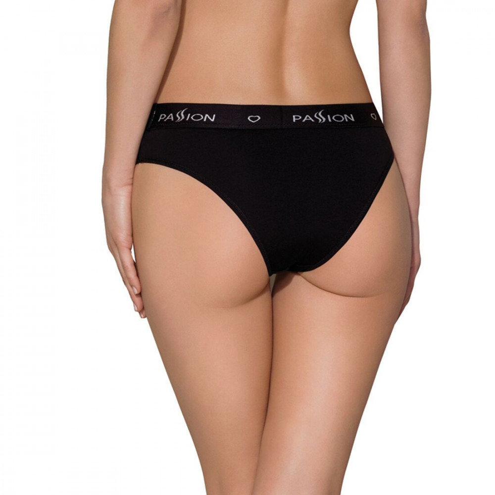 Эротические комплекты - Трусики-слипы из хлопка с эластаном Passion PS004 PANTIES black, size L 6