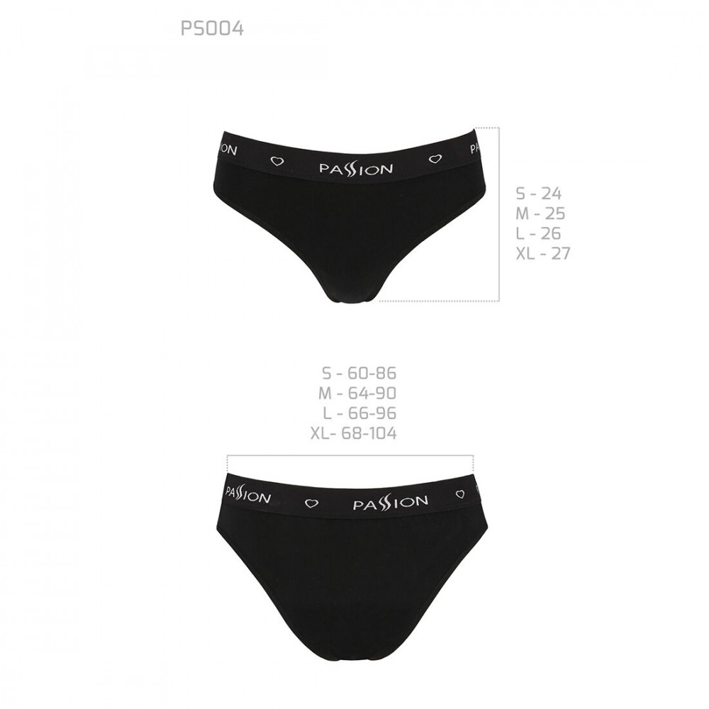 Эротические комплекты - Трусики-слипы из хлопка с эластаном Passion PS004 PANTIES black, size L 2