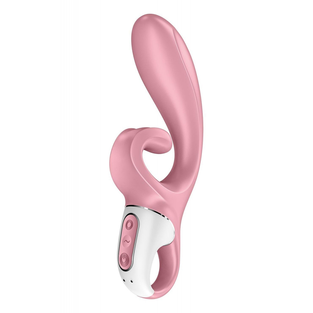 Вибратор-кролик - Смарт вибратор кролик Satisfyer Hug Me Pink, 2 мотора, диаметр 4,2см, широкая клиторальная часть 5