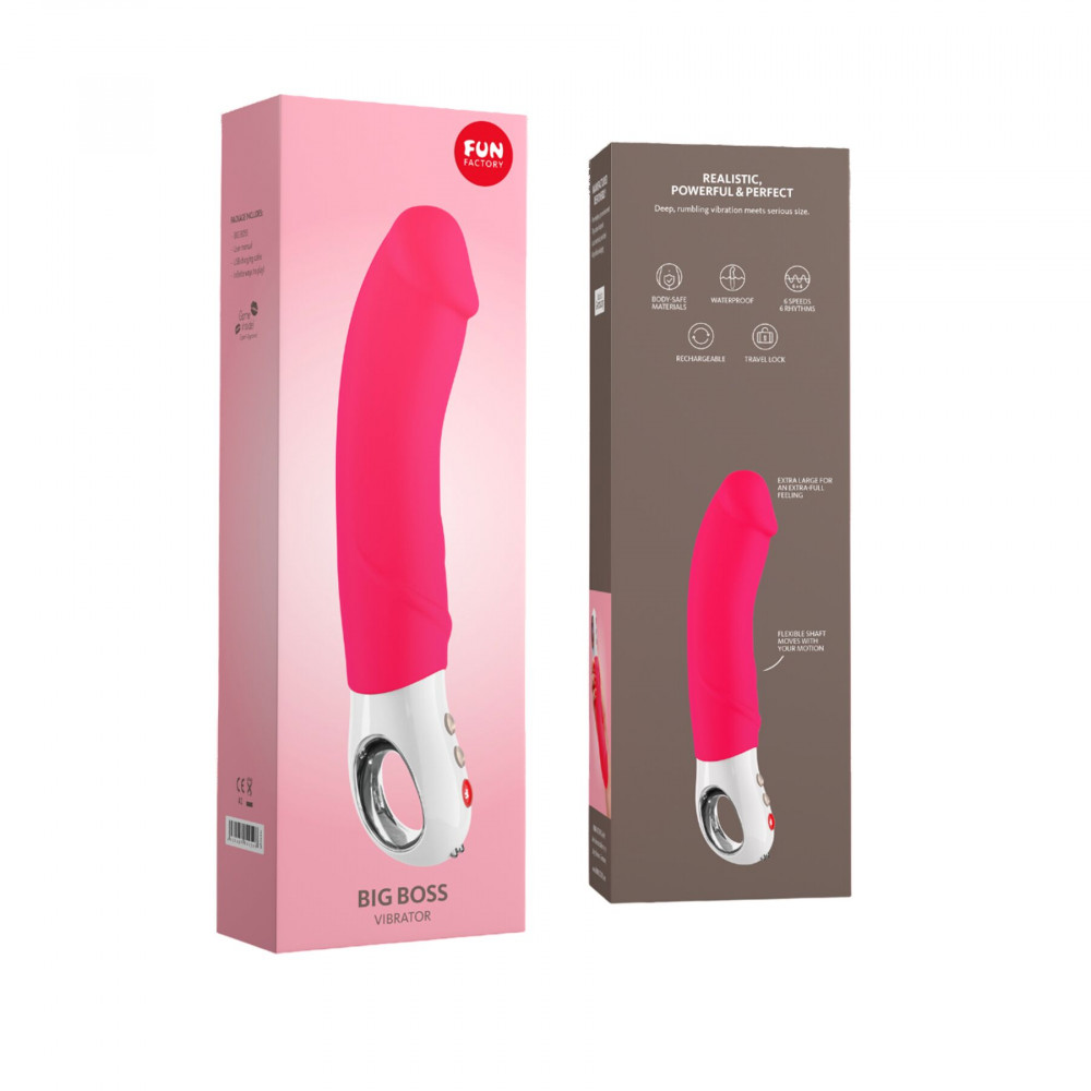 Классический вибратор - Вибратор для точки G Fun Factory BIG BOSS pink, очень мощный, 23,5 см 6