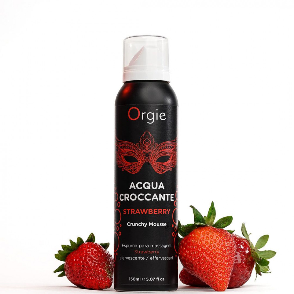 Для масажу - Масажна пінка Orgie – Acqua Croccante Strawberry (150 мл), ефект бульбашок, що лопаються 3