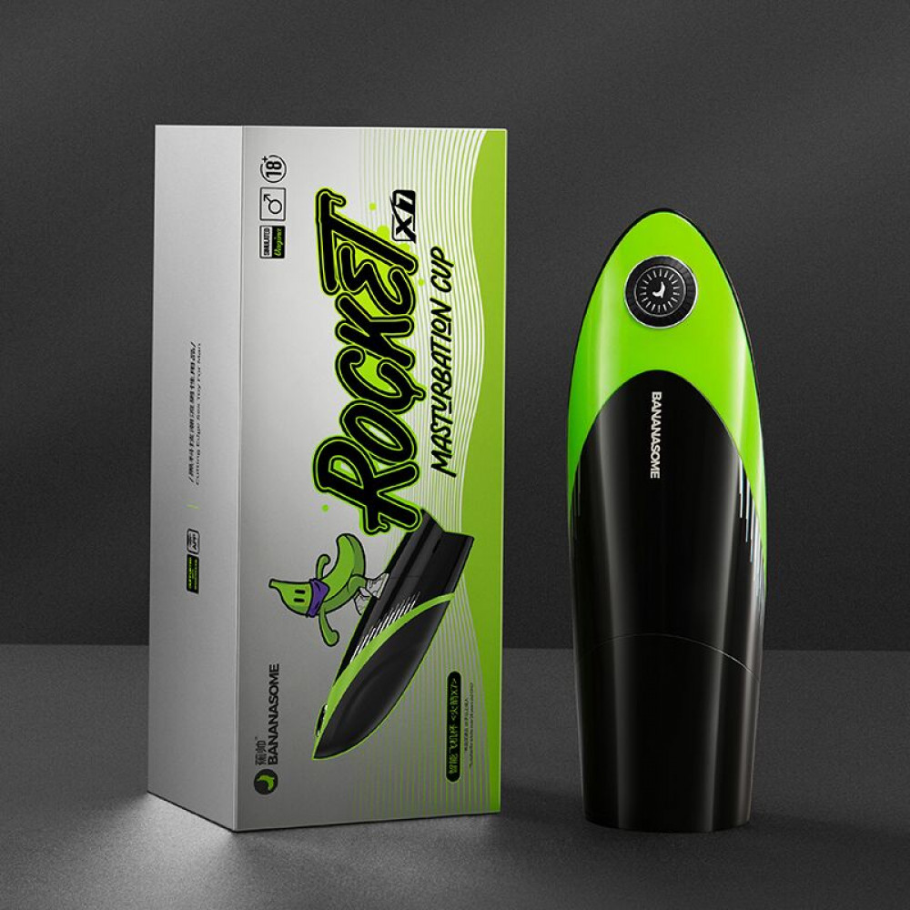 Мастурбатори з вібрацією - Смарт-мастурбатор BANANASOME ROCKET X7, вібрації, стискання, імітація фрикцій, підігрів 6