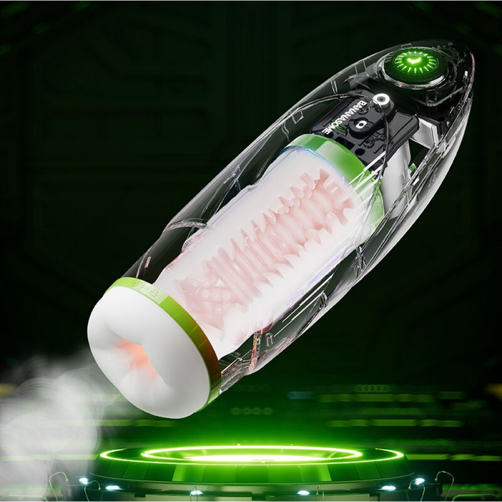Мастурбатори з вібрацією - Смарт-мастурбатор BANANASOME ROCKET X7, вібрації, стискання, імітація фрикцій, підігрів 3