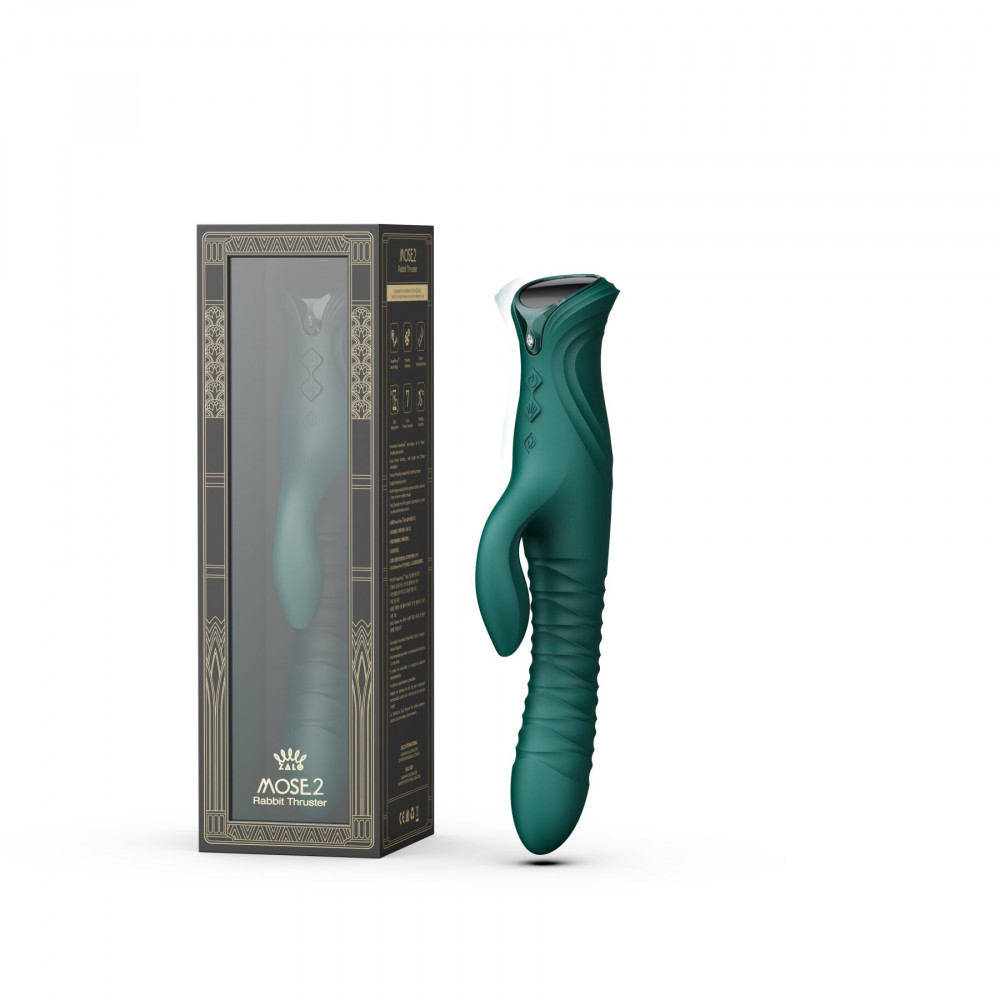 Классический вибратор - Пульсатор-кролик с вибрацией Zalo Mose 2 Turquoise Green 13