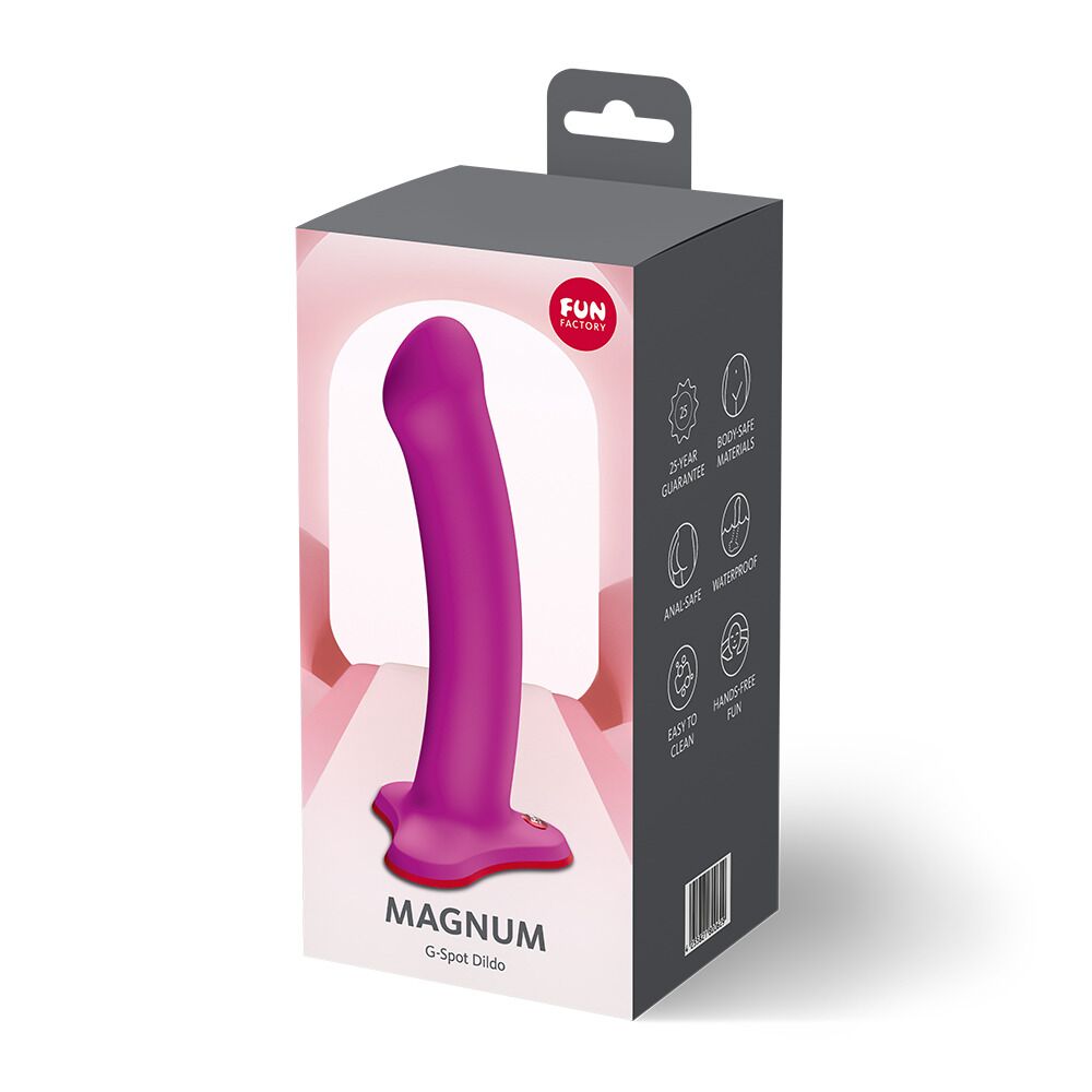 Фалоімітатор - Фалоімітатор Fun Factory MAGNUM Blackberry, дуже гнучкий, довжина 18,3 см, діаметр 3,7 см 4