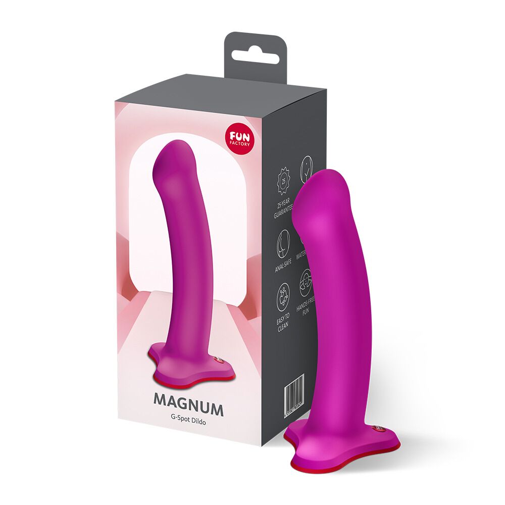 Фалоімітатор - Фалоімітатор Fun Factory MAGNUM Blackberry, дуже гнучкий, довжина 18,3 см, діаметр 3,7 см 3