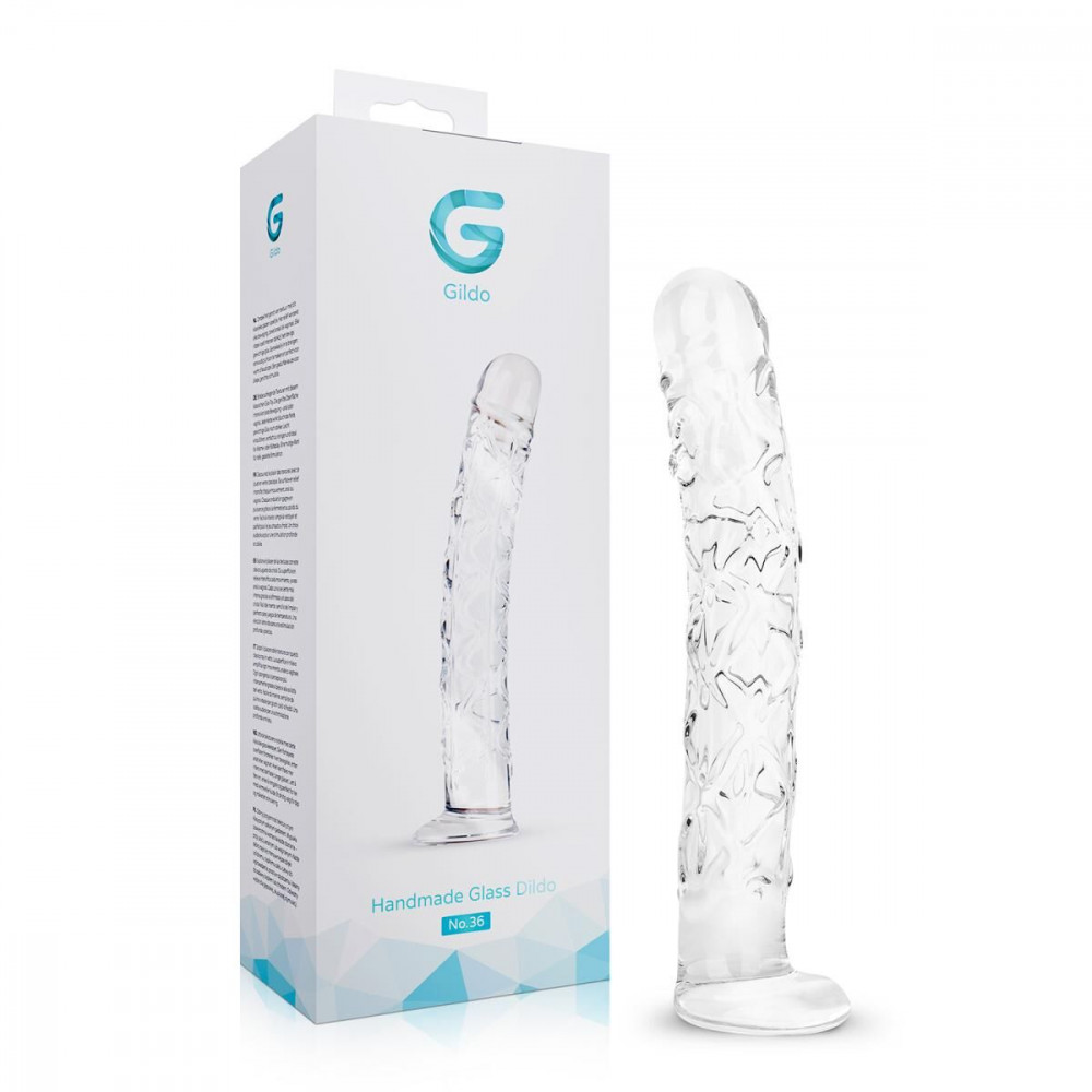 Фалоімітатор - Скляний фалоімітатор Gildo Textured Glass Dildo No. 36 9
