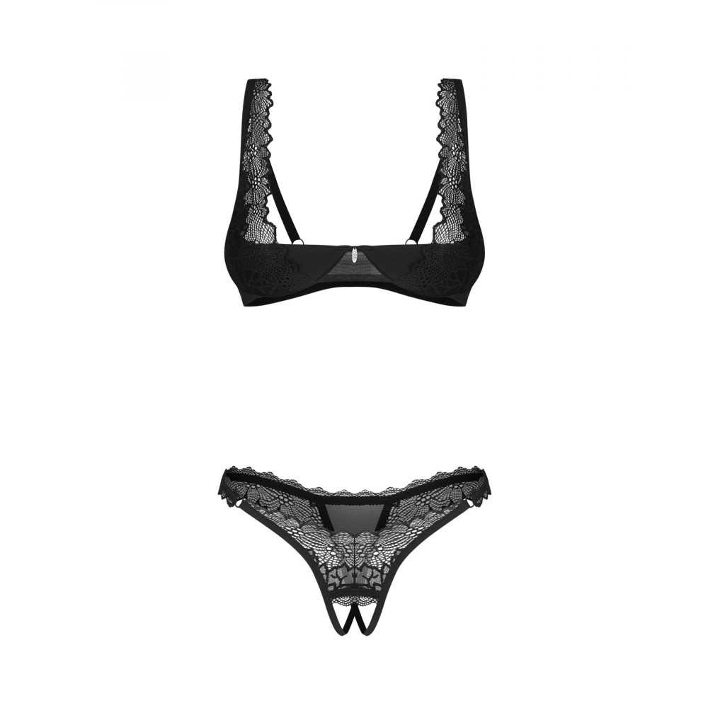 Еротичні комплекти - Комплект Obsessive Deina More 2-pcs crotchless set L/XL 3