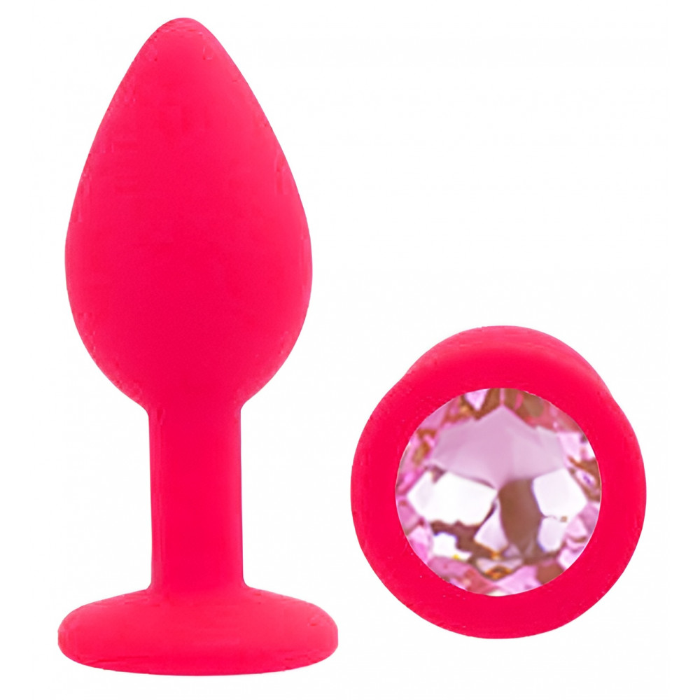 Разное - Силиконовая анальная пробка EGZO - Silicone Pink Round Plug Pink, size S 1
